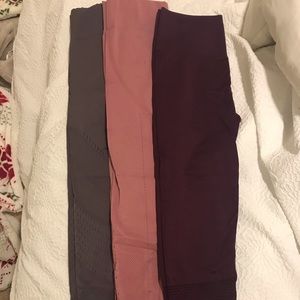 Three pair of fabletics leggings